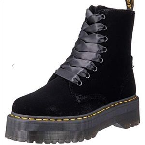 DR. MARTENS JADON 8 EYE VELVET BOOTS